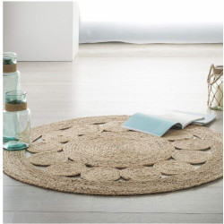 Tapis rond jute ajouré diamètre 120 cm Atmosphera