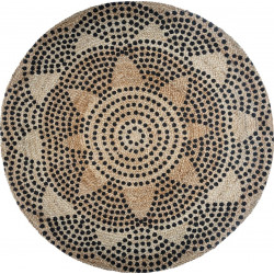 Tapis rond jute motif 2 "Livin" diamètre 120 cm Atmosphera