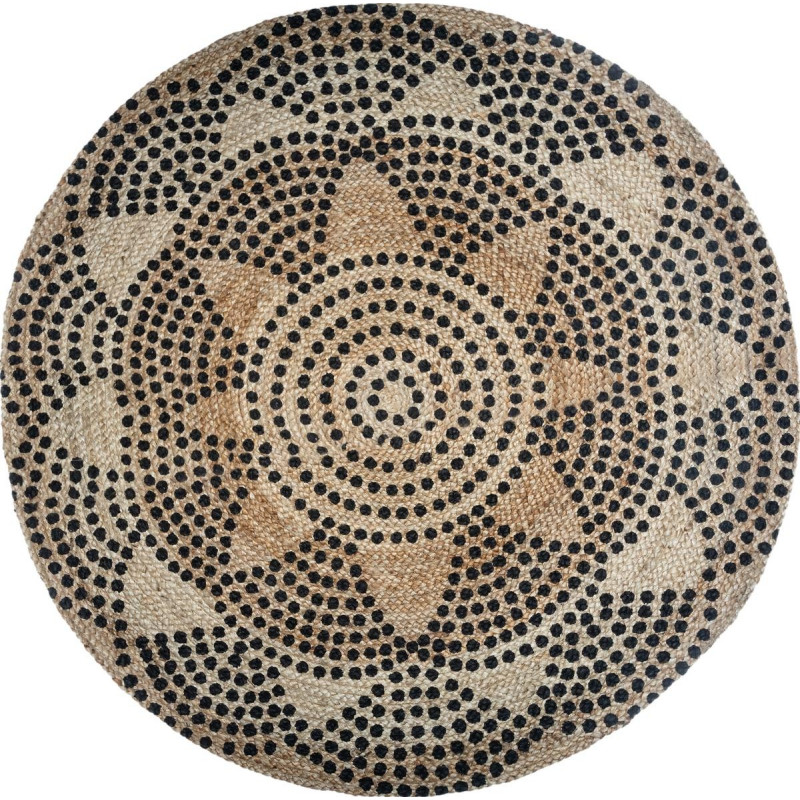 Tapis rond jute motif 2 "Livin" diamètre 120 cm Atmosphera