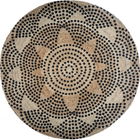Tapis rond jute motif 2 "Livin" diamètre 120 cm Atmosphera