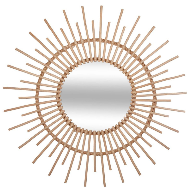 Miroir déco rotin diamètre 76 cm Atmosphera
