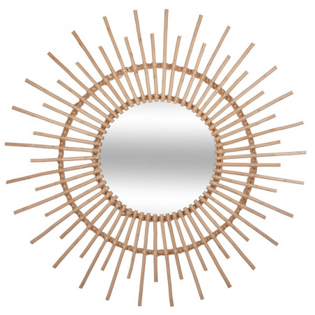 Miroir déco rotin diamètre 76 cm Atmosphera