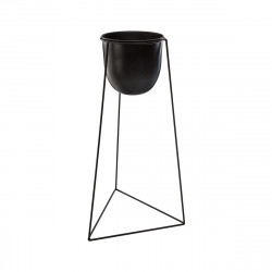 Lot de 2 pots avec supports en métal Living noir Atmosphera