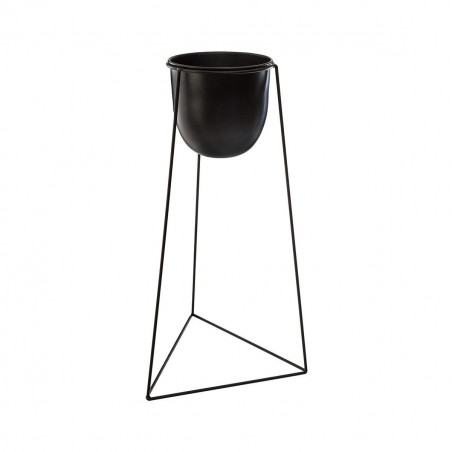 Lot de 2 pots avec supports en métal Living noir Atmosphera