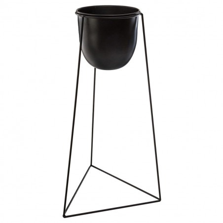 Lot de 2 pots avec supports en métal Living noir Atmosphera