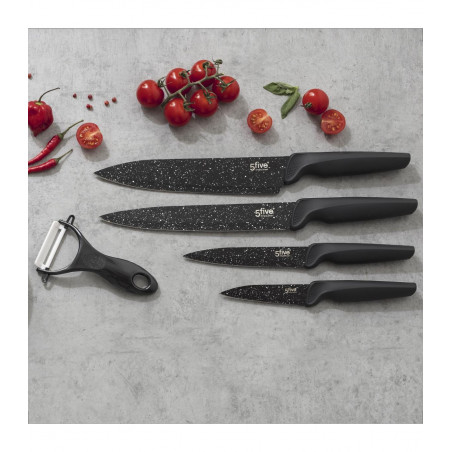Ensemble 4 couteaux inox + 1 économe céramique  Secret de Gourmet