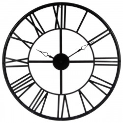 Pendule métal vintage diamètre 70 cm noir Atmosphera