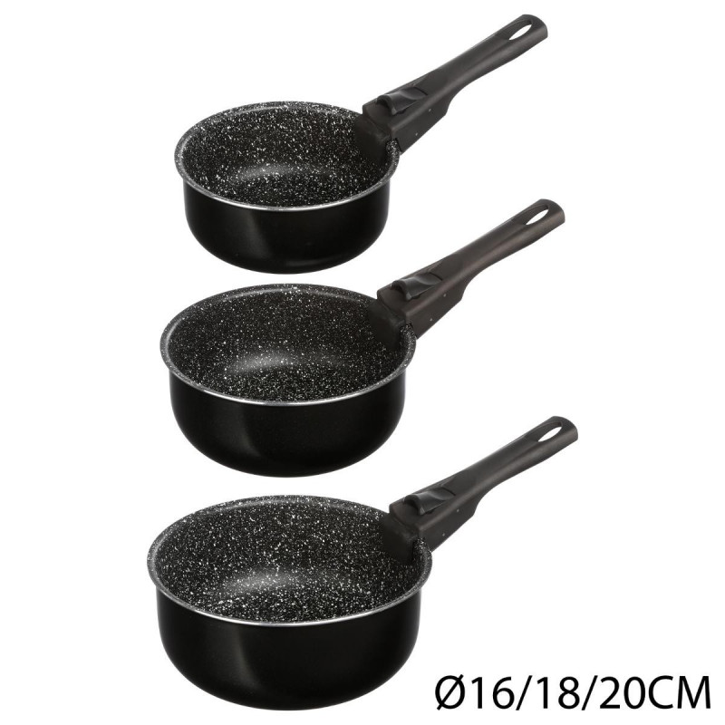 Lot de 3 casseroles + poignée amovible Secret de Gourmet
