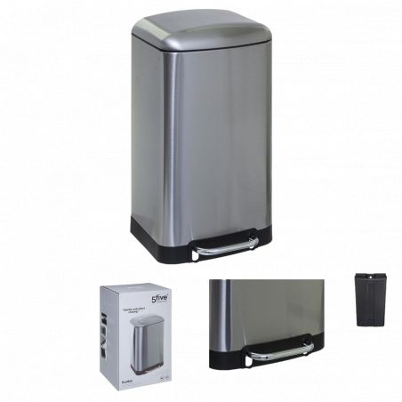 Poubelle "Ariane" 30 litres Argent Atmosphéra