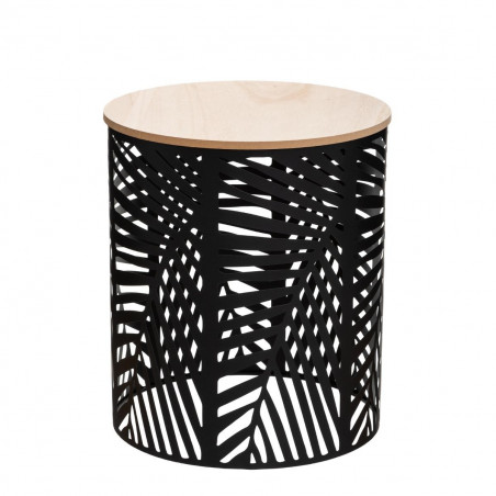 Lot de 2 tables à café Feuilles Noires Atmosphera