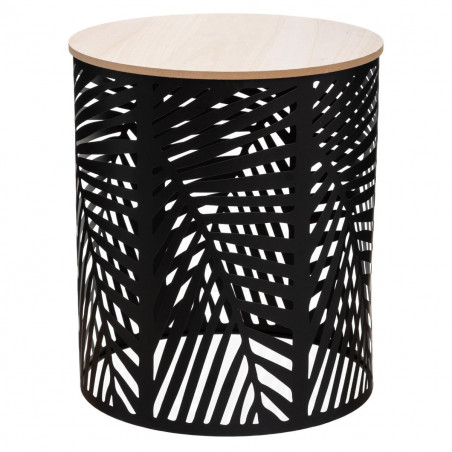 Lot de 2 tables à café Feuilles Noires Atmosphera