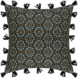 Housse de coussin Rosace Pompons 40 x 40 cm Atmosphera