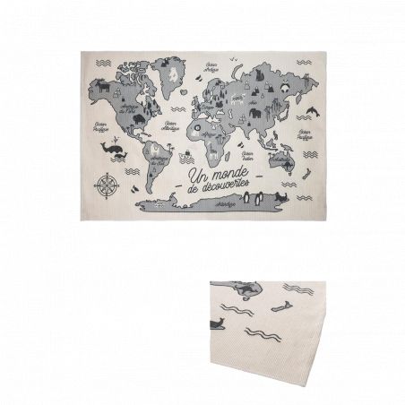 Tapis carte du monde 100 x 150 cm Atmosphera