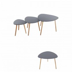 Lot de 3 tables café gris Miléo Atmosphera