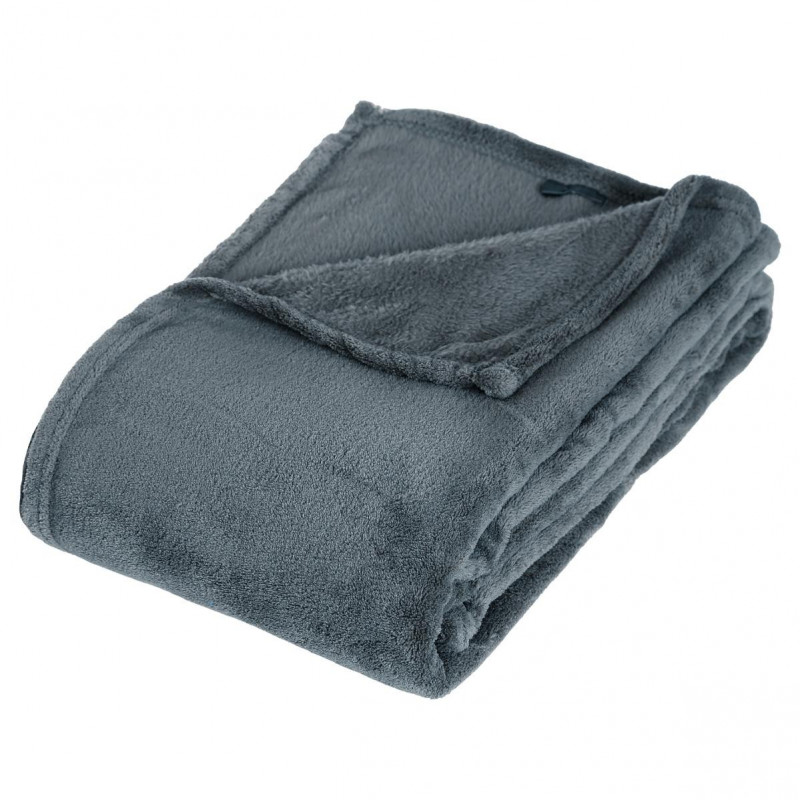 Plaid microfibre 125 x 150 cm Gris clair Atmosphera