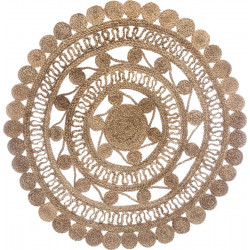 Tapis rond jute dentelle diamètre 120 cm Atmosphera