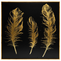 Toile peinte Plumes 78 x 78 cm Atmosphera