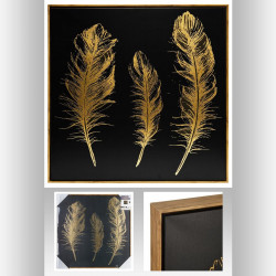 Toile peinte Plumes 78 x 78 cm Atmosphera