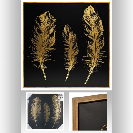 Toile peinte Plumes 78 x 78 cm Atmosphera