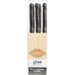 Bloc couteaux 6 pièces "Cadence" Secret de Gourmet