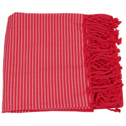 Lot de 2 foutas nid d'abeille 100 x 200 cm + franges nouées main.