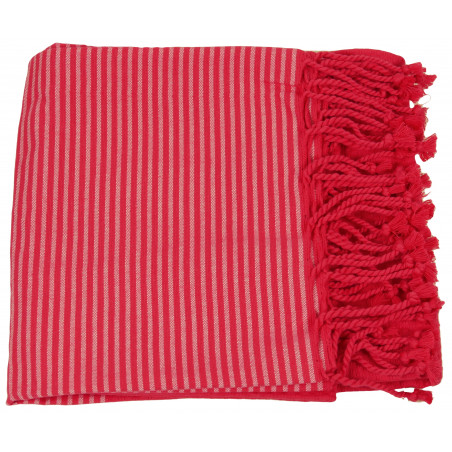 Lot de 2 foutas nid d'abeille 100 x 200 cm + franges nouées main.