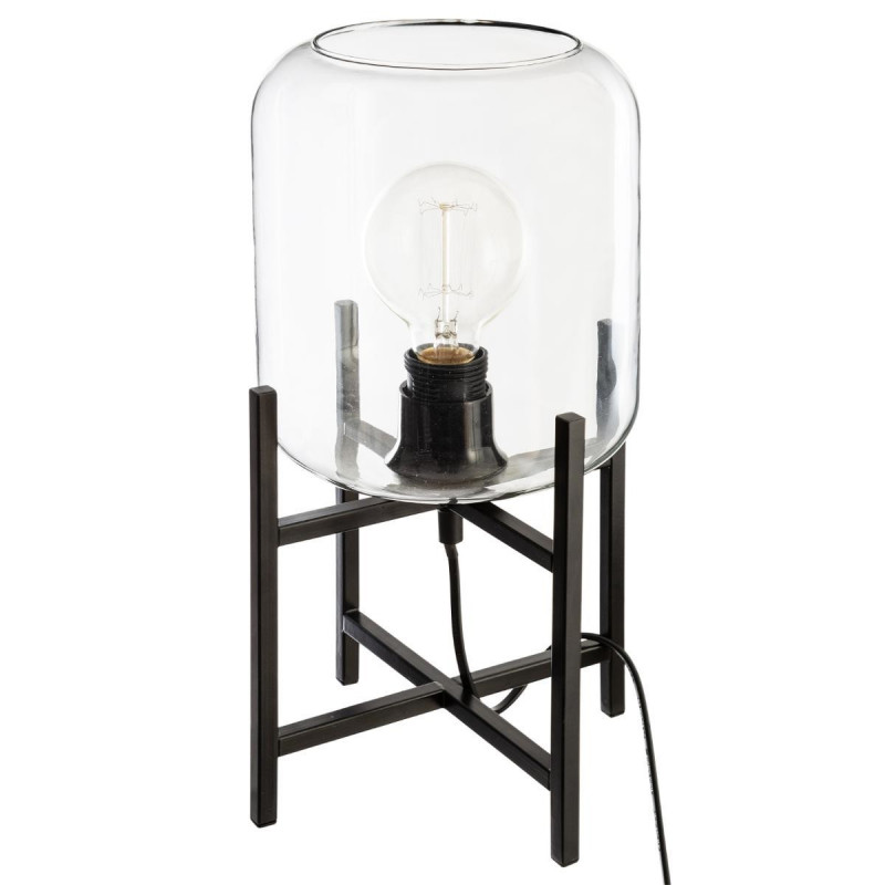Lampe en métal & verre hauteur 35 cm d'Atmosphera