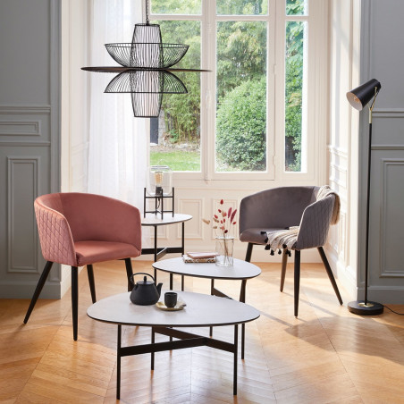 Lampe en métal & verre hauteur 35 cm d'Atmosphera