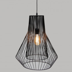Suspension Noire "Zania" en métal filaire Hauteur 52 cm Atmosphera