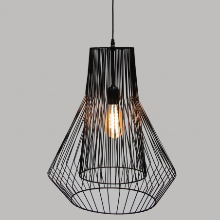 Suspension Noire "Zania" en métal filaire Hauteur 52 cm Atmosphera