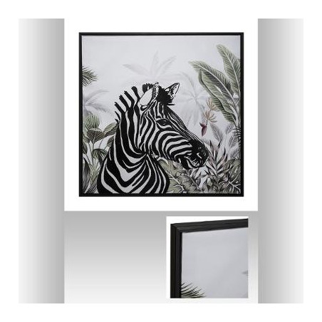 Toile imprimée cadre Zèbre 68 x 68 cm Atmosphera