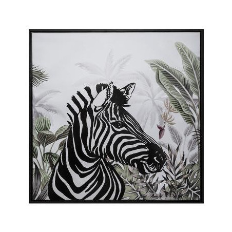 Toile imprimée cadre Zèbre 68 x 68 cm Atmosphera