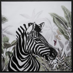 Toile imprimée cadre Zèbre 68 x 68 cm Atmosphera