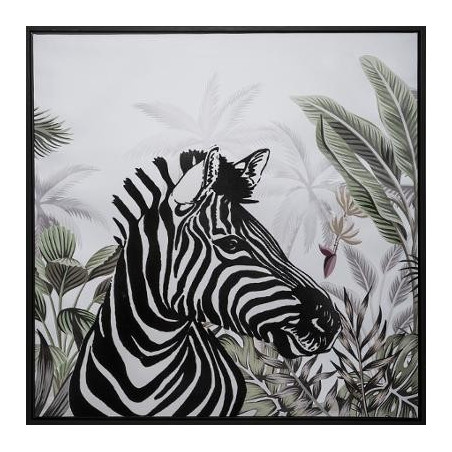 Toile imprimée cadre Zèbre 68 x 68 cm Atmosphera