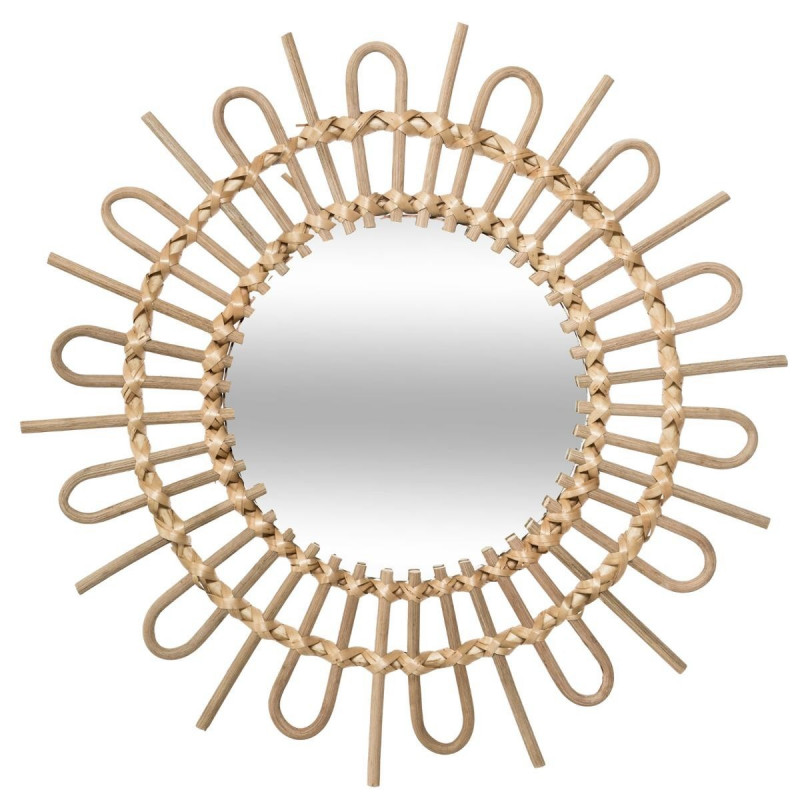 Miroir Soleil en rotin Diamètre 50 cm Atmosphera