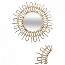 Miroir Soleil en rotin Diamètre 50 cm Atmosphera