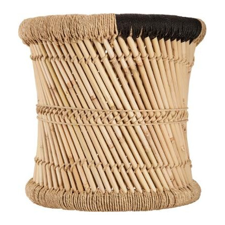 Ensemble de 2 tables d'appoint naturel en corde noir Atmosphera