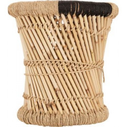 Ensemble de 2 tables d'appoint naturel en corde noir Atmosphera