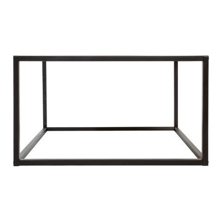 Table basse carrée Noire "Slow Time" en fer Atmosphera