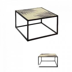 Table basse carrée Noire "Slow Time" en fer Atmosphera