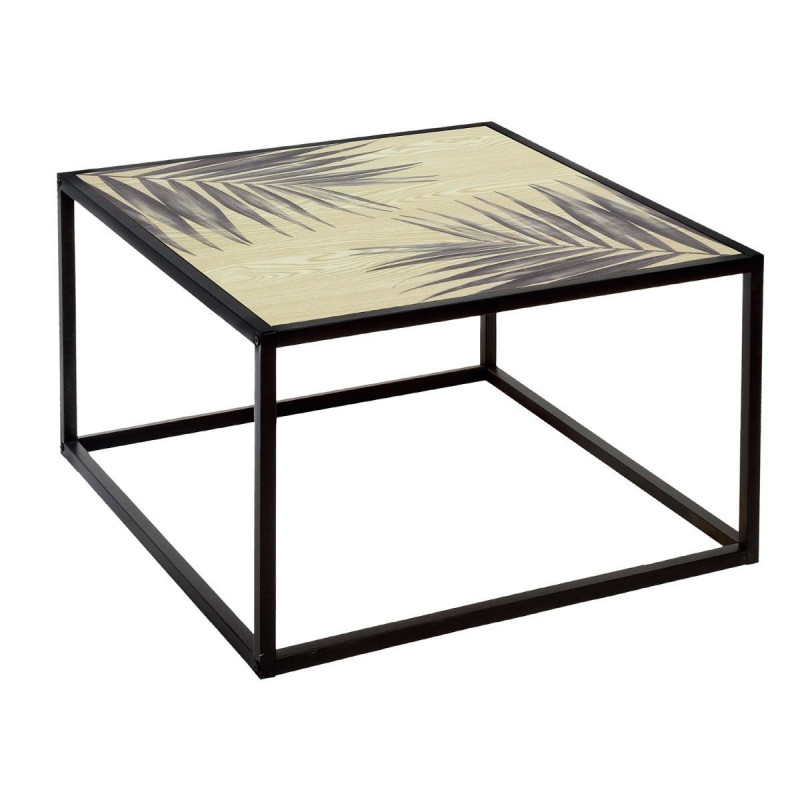 Table basse carrée Noire "Slow Time" en fer Atmosphera