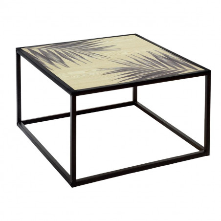 Table basse carrée Noire "Slow Time" en fer Atmosphera