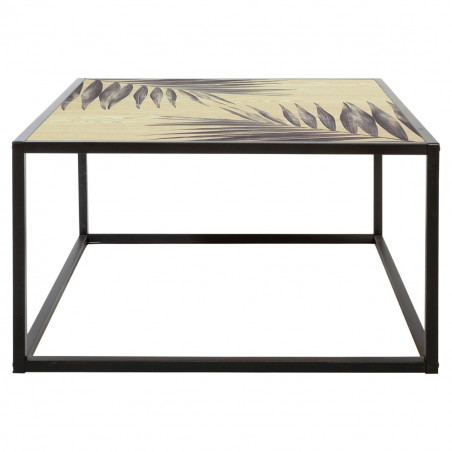 Table basse carrée Noire "Slow Time" en fer Atmosphera