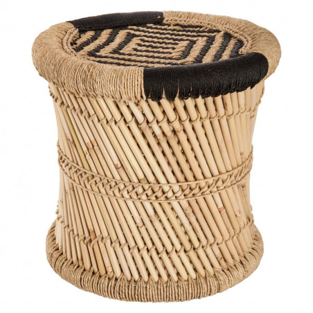 Ensemble de 2 tables d'appoint naturel en corde noir Atmosphera