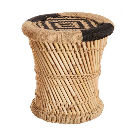 Ensemble de 2 tables d'appoint naturel en corde noir Atmosphera