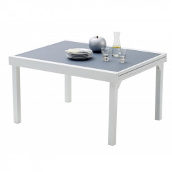 Table de jardin Modulo T 6/10 Full Verre Blanc