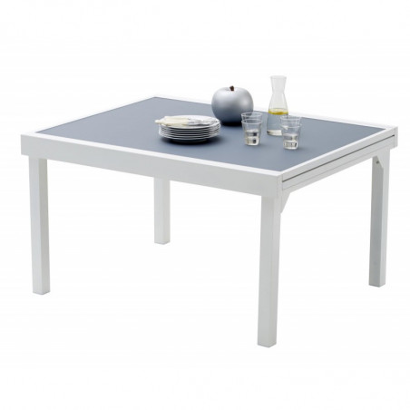Table de jardin Modulo T 6/10 Full Verre Blanc