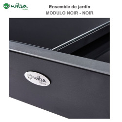 Table de jardin Modulo T 6/10 Full Verre Noir