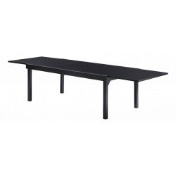 Table de jardin Modulo T 8/12 Full Verre Noir
