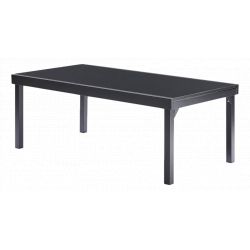 Table de jardin Modulo T 8/12 Full Verre Noir